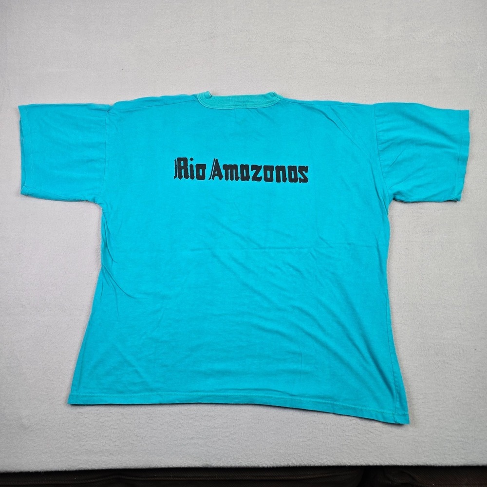 Vintage Save The Amazon Rainforest T-Shirt XL Turquoise Environmental Graphic - Picture 2 of 6